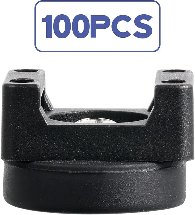 Yookeer 100 Pcs Magnetic Zip Tie Mount Base Black Magnetic Cable Clips Wire Holder Multipurpose Cable Ties Management Base Electrical Supplies for Wire (22 mm)