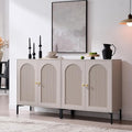 IFGET 61.75"W Modern Arch Sideboard Buffet Cabinet with Storage, Light Grey | Fluted Arched Sideboard Cabinet w/Adjustable Shelves, Wood Modular Kitchen Cabinet for Dining& Living Room, Kitchen, Entryway