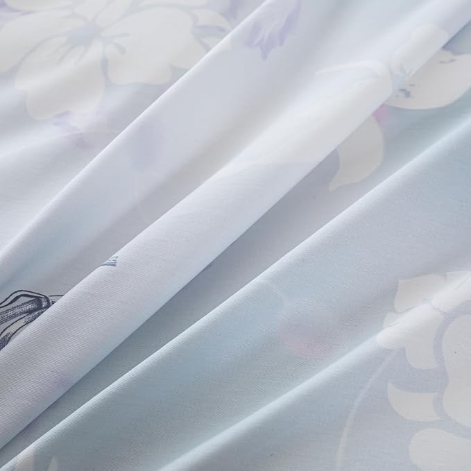 OAITE Duvet Cover Set Queen Size Floral Pattern 500 Thread Count Ultra Soft 100% Cotton Duvet Cover Sets 3-PC, Breathable Duvet Cover with Zipper Closure & Corner Ties