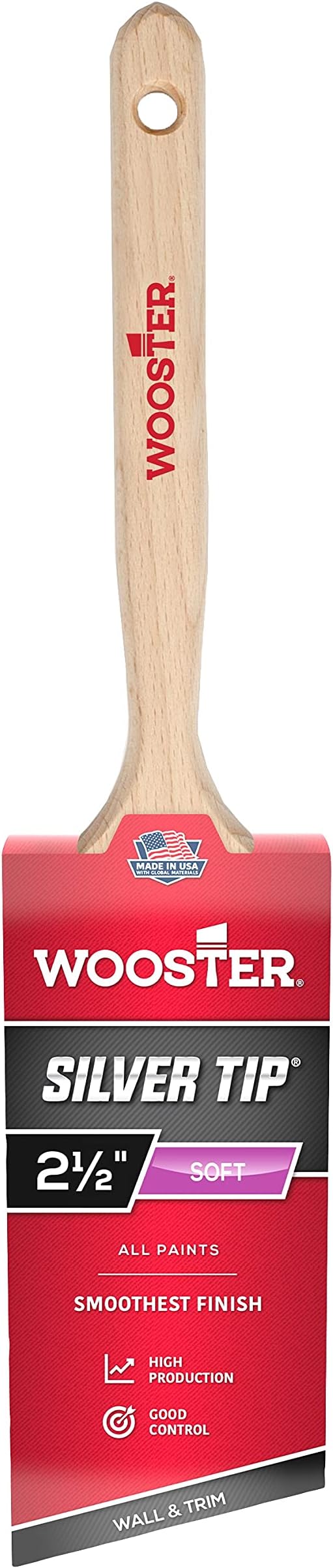 Wooster Brush 5221-2-1/2 Silver Tip Angle Sash Paintbrush, 2-1/2-Inch