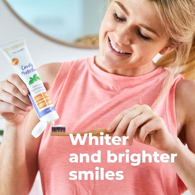 Oxyfresh Premium Cavity Protection – Fresh Mint Fluoride Toothpaste | Unique Non-Staining Fluoride Helps Keep Teeth White – Helps Fight Cavities, Plaque & Tartar – Strengthen Sensitive Enamel