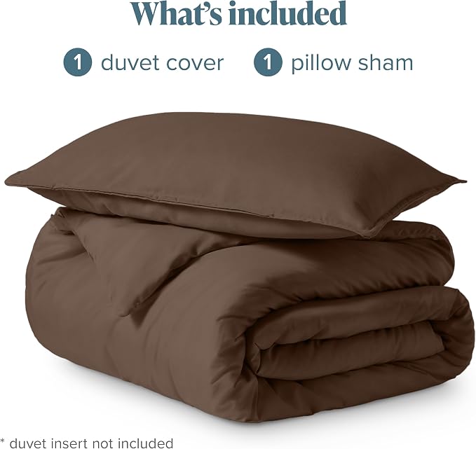 Bare Home Bedding Duvet Cover Extra Long Size - Premium 1800 Super Soft Collection - Lightweight, Cooling - Soft Breathable Bedding Duvet Cover (Twin/Twin XL, Cocoa)