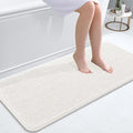 OLANLY Bathroom Runner Rugs 47x20, Extra Soft Absorbent Chenille Bath Rugs, Rubber Backing Quick Dry, Machine Washable Long Bath Mats for Bathroom Floor, Tub and Shower, Home Decor Accessories, Ivory