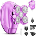 Electric Razors for Women, Waterproof Wet/Dry Womens Electric Razor, Replacement Heads Womens Face Shavers for Legs, Arms, Bikini, Lips, Underarms (Purple)