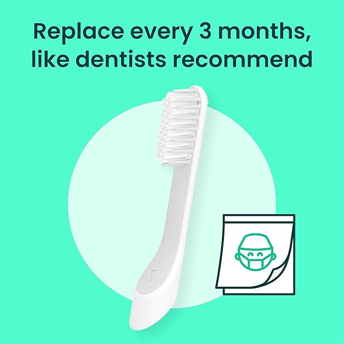 quip Sonic Toothbrush Replacement Heads for Adults - 6 Pack - Verified quip Standard Brush Head Refills for Electric Toothbrushes - Soft Bristles, Compact & Flexible - Last 3 Months Each