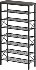 YATINEY 8 Tier Shoe Rack, Large Capacity Shoe Storage Organizer Holds 32 Pairs, Sturdy and Stable, for Entryway, Hallway, Closet, Dorm Room, Charcoal and Black SS08BC