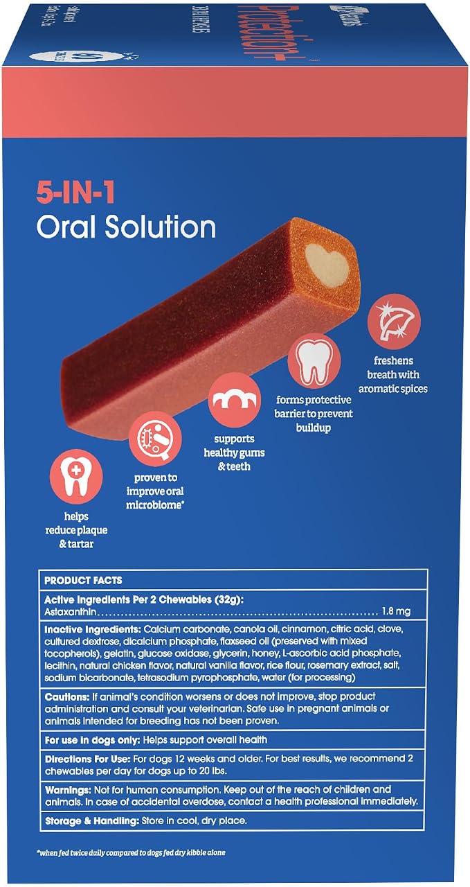 Ark Naturals Protection+ Brushless Toothpaste Chews - Small Breeds (60 ct) | Vet Formulated Dog Dental Chew with Toothpaste Center - Freshens Breath and Prevents Plaque & Tartar