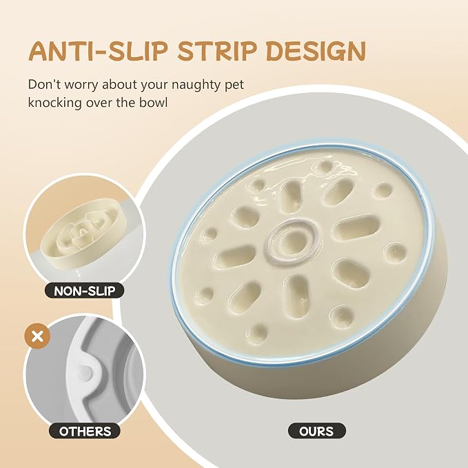 Havniva Elevated Slow Feeder Dog Bowls, Ceramic Dog Bowl Slow Feeder Set | 0.9 Cups Raised Slow Feeder Dog Bowl for Small Breed, 6.1” Dog Water Bowl with Wooden Stand, Puzzle Dog Food Bowl, Non-slip