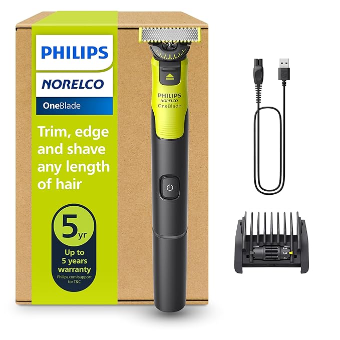 Norelco Philips OneBlade 360 with Connectivity Hybrid Face, Electric Beard Trimmer and Shaver, with 360 Blade Technology, 1x360 Blade for Face, 5in1 Adjustable Comb, Model QP4530/90