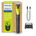 Norelco Philips OneBlade 360 with Connectivity Hybrid Face, Electric Beard Trimmer and Shaver, with 360 Blade Technology, 1x360 Blade for Face, 5in1 Adjustable Comb, Model QP4530/90