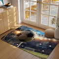 Area Rug for Living Room, Football Sports Non Slip Large Rugs Washable Rug, Football Field Goal Net Soccer Low Profit Indoor Carpet Mat Rugs for Bedroom Bathroom Dining Room, 47.2" x 63"