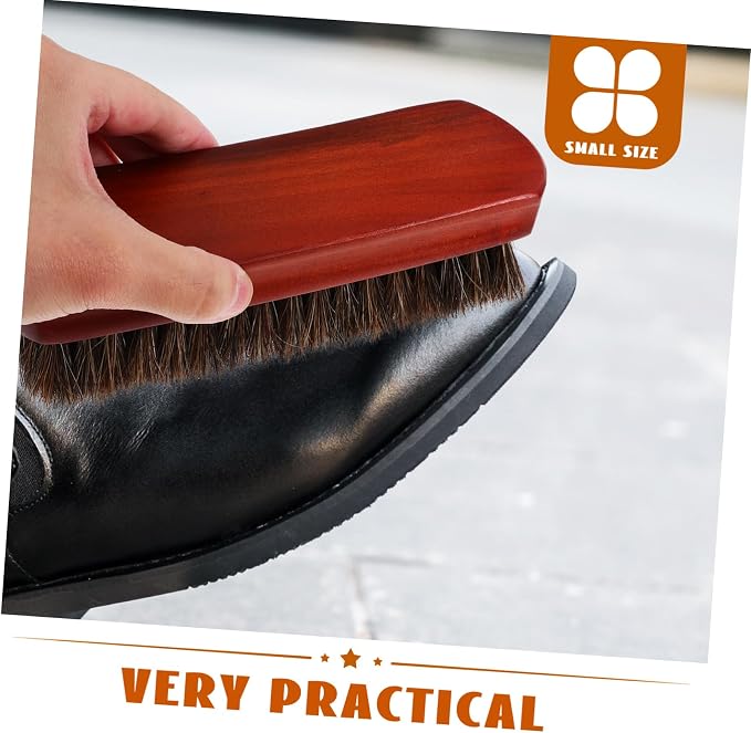 4pcs Portable Wooden Horsehair Shoe Brush for Cleaning Small Scrubber for Boots and Shoes Material for Polishing and Maintaining Footwear