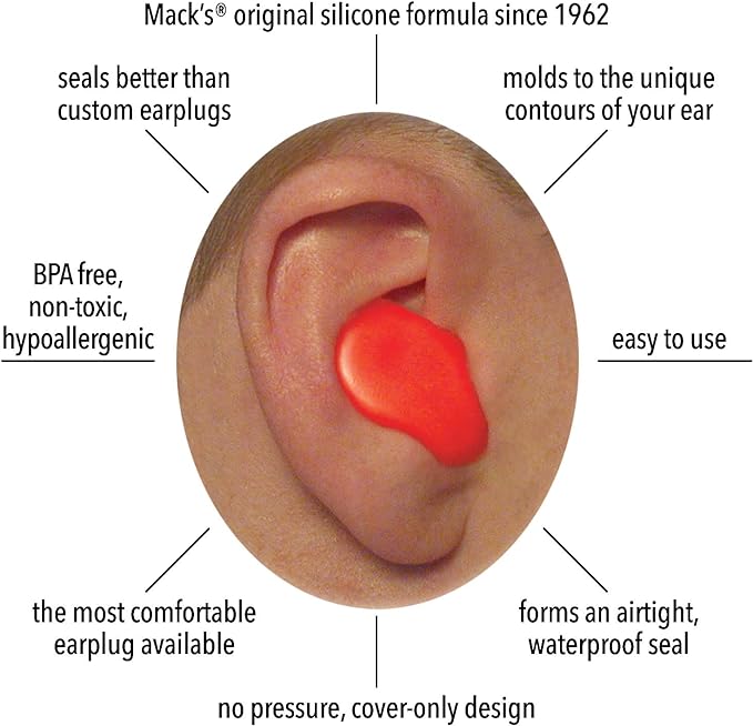 Mack’s® Soft Moldable Silicone Putty Earplugs - Kids Size, 200 Pair Dispenser – Comfortable Small Ear Plugs for Swimming, Bathing, Travel, Loud Events and Flying | Made in USA