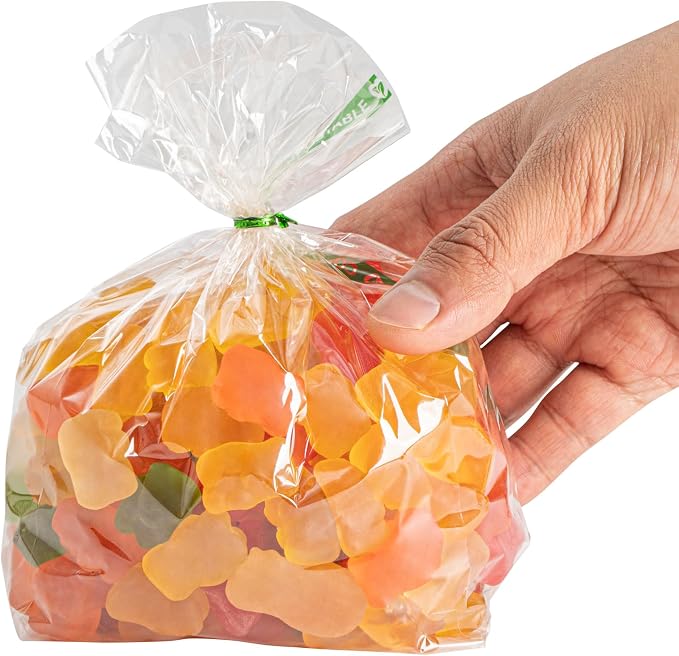 Resturantware Plastic Gusset Bags 100 Count 4" x 2 1/4" x 8" Wicker Dispensing Bottom Gusset Clear Plastic Bags Heat Sealable For Sourdough Bread Cookies Pastries Rolls For Home Bakers And Bakeries