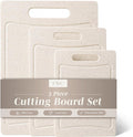 COOK WITH COLOR Non-Slip Cutting Board Set – Kitchen Essentials with Easy Grip Handle for Meat, Veggies, and Fruits, 3 Cutting Boards, Speckled White