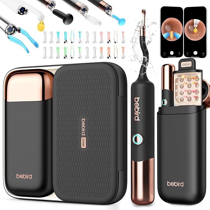 Bebird Earsight Ultra 2K Ear Wax Removal Tool Camera,Pain-Free Ear Cleaner with HD Otoscope,Visual Ear Pick Tweezers, Safe Silicone Tips,Ear Cleaning Kit for Family, FSA HSA Eligible (Starlight Black)