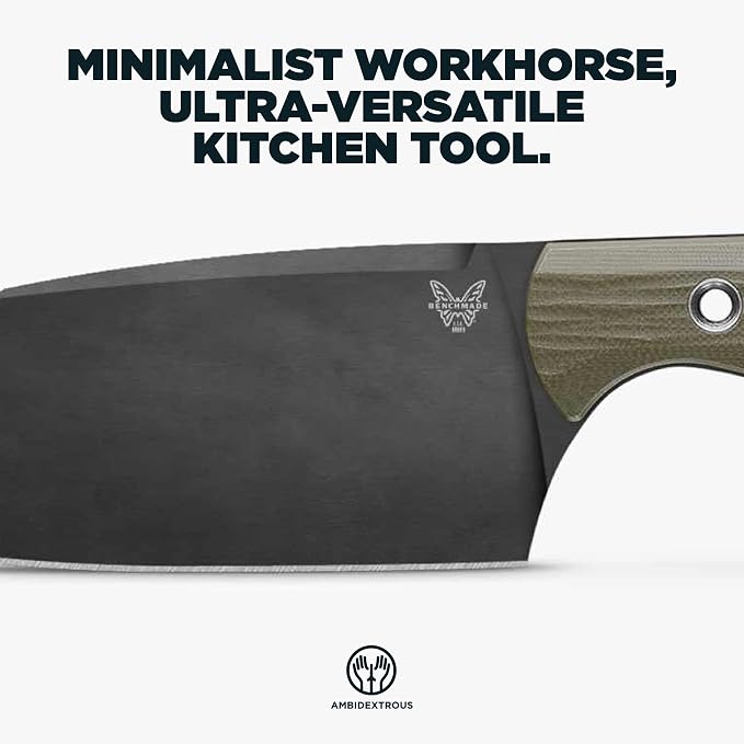 Benchmade Station Knife Kitchen Knife, CPM-154 Steel Blade (4010BK-01) | OD and Black handle with black bolster, Clip-Point blade