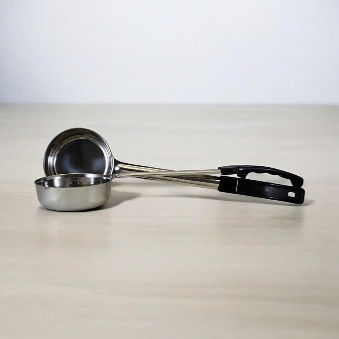 6 oz Solid Stainless Steel Portion Control Ladle Spoon | Commercial-Grade Spoodle for Portioning & Serving - Soups, Sauces & Buffet Service. Color-Coded by Size. Dishwasher Safe.