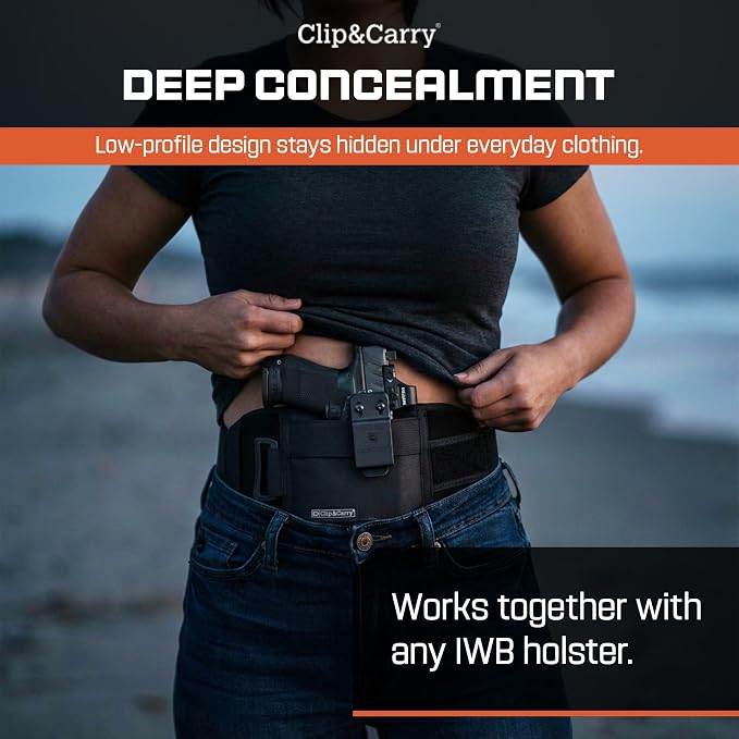 Clip & Carry STRAPT-TAC Belly Band Holster, Use with Any IWB Kydex Gun Holster for Concealed Carry (kydex Holster not Included)