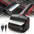 Auto Dynasty Cordless Electric Grill Brush, 304 Stainless Steel BBQ Brush with Rotating Scrub Head, Rechargeable, Type-C Fast Charging for Gas/Charcoal/Outdoor Grill, Red/Black
