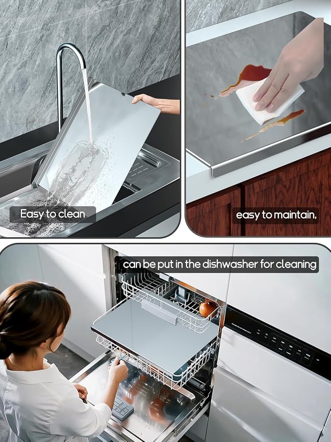 Titanium Cutting Boards for Kitchen，Titanium Cutting Board Large， Dishwasher Safety, Easy to Clean, Cutting Boards Non Toxic, Non Slip&Low Noise Chopping Board (23.6 * 19.6)