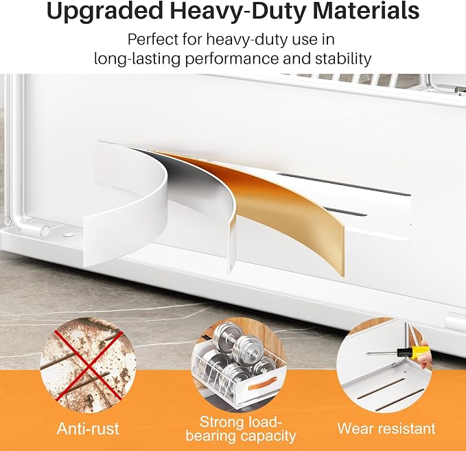 Pull out Cabinet Organizer,Heavy Duty Slide out Pantry Shelves Drawer Storage with Adhesive Nano Film,Sliding Mesh Cabinet Basket with Handle for Kitchen, Bathroom, Home, 11.8W" X 15.7"D X 6.2"H,White