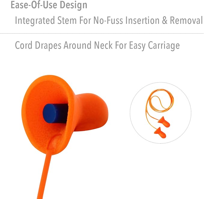 Howard Leight by Honeywell Quiet Corded Reusable Earplugs, 5-Pair Vending Pack (QD-5-30), Bright Orange
