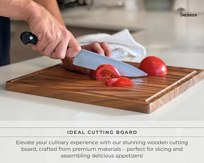 Walnut Wood Cutting Board – 17"x13" Butcher Block – Reversible Chopping Board with Juice Groove – For Meat, Cheese, Veggies, Charcuterie – Knife Friendly Kitchen Essential