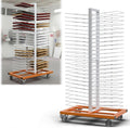 MOOFI 50 Shelves Paint Drying Rack with 4 Locking Casters for Cabinet & Full-Size Doors Drying Rack - Heavy Duty Art Studio Space Saving Storage Rack, 2.1" Shelf Spacing, 25lbs Capacity per Level