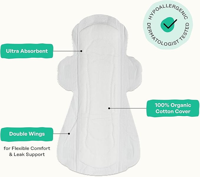 The Honey Pot Company - 64ct - Herbal Pads for Women - Super w/Wings - Infused w/Essential Oils for Cooling Effect, Organic Cotton Cover, & Ultra-Absorbent Pulp Core - Feminine Care