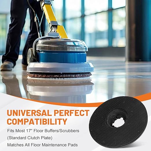 16" Floor Buffer Pad Driver Holder Attachment with 2 Inch Built-in Riser Fits for 17" Floor Buffers Scrubbers, with Shower Feed Holes 5 Inch Center Hole, Universal Pad Holder Attachment