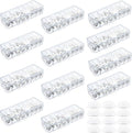 Tatuo 12 Pcs Cable Organizer Box with Wire Ties, Plastic Cord Storage Box with Lid, Electronics Organizer for Home Office Desk Organizers and Accessories (Clear)