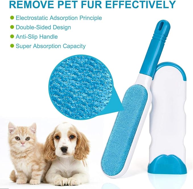 Reusable Dog Hair Remover Roller for Pets Lint Fur Brush Rollers Easy Hair Removal from Furniture Clothes Sofa Carpet Couch Bedding Dog Cat Pet Hair Cleaner