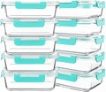 10 Packs 30 oz Glass Meal Prep Containers with Lids, Green | Glass Food Storage Containers, Airtight Lunch Bento Boxes, Microwave, Oven, Freezer and Dishwasher