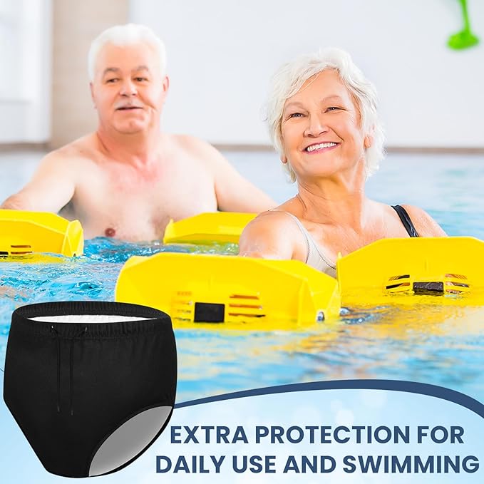 Cutecrop 4 Pcs Reusable Adult Swim Diapers Washable Cloth Diapers Leakproof Special Needs Swimwear for Incontinence Swimmers