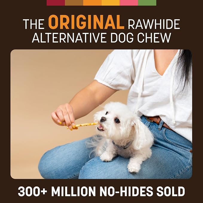 Earth Animal No Hide Stix - Long Lasting Rawhide Free Small Dog Chews Sticks, Chicken - 40 Count Extra Value Pack