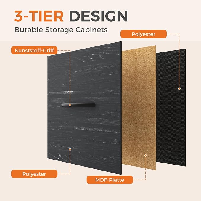 Sweetcrispy 7 Drawer Dresser, Fabric Storage Tower Organizer for Bedroom, Closet, Hallway, Entryway, Tall Chest of Drawers with Steel Frame, Wood Top, Large Storage, Black Wood Grain