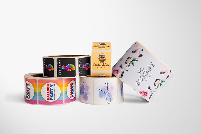 CustomBrandWare Build Your Own Stickers - Any Design Or Logo - Personalize Business - 50+ Roll - Multi Shapes, Sizes, Backgrounds, Text - Gloss/Matte Labels (2.5 inch Circle)