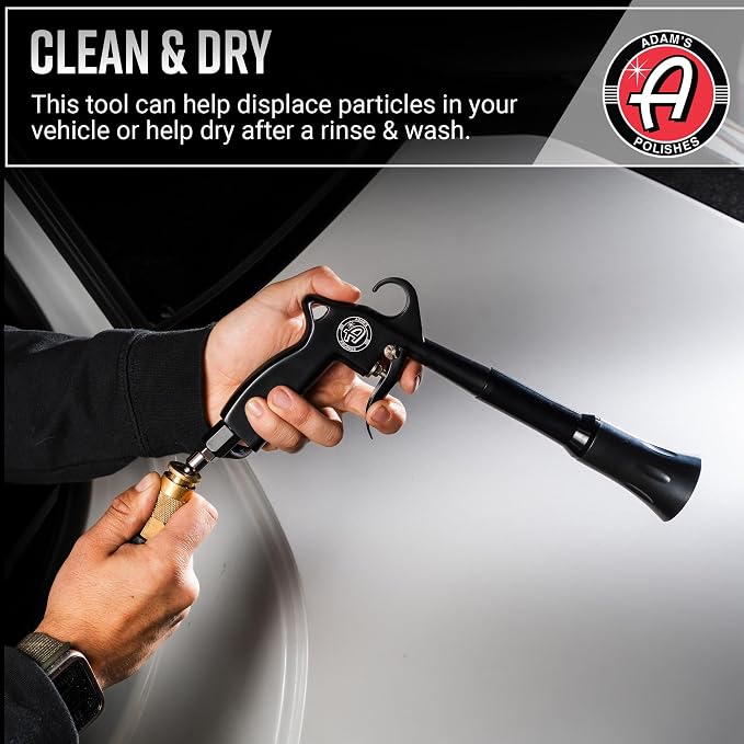 Adam's Tornado Interior Cleaning Tool - Professional High Powered Air Blower Blaster Cleaning Blower Gun for Quick Auto Interior Car Detailing, Drying, Cleaning, Removing Dirt, Dust & Debris