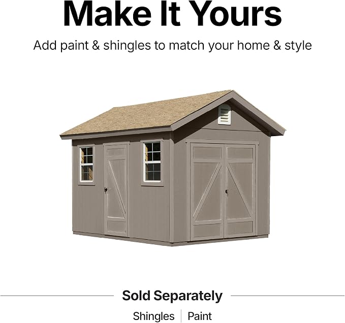 Expanse 10x20 Do-It-Yourself Wooden Storage Shed with Floor Kit - Does not Include Paint or Roofing Shingles