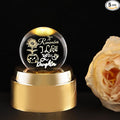 ZHSHWAT Gifts for Daughter,Engraved Crystal Ball Night Light with Rotating Glowing Base - Sunflower Design, USB Powered Decor, Ideal Christmas Birthday Daughter Gifts from Mom Dad