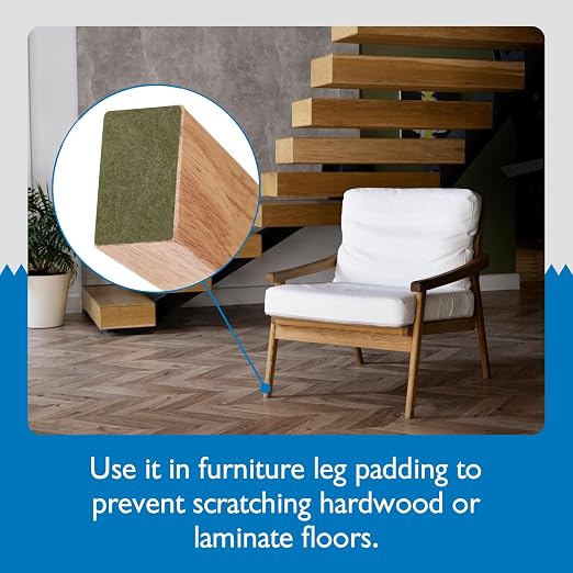 FindTape Polyester 1.5mm Felt Tape – 2 in. x 50 ft. Felt Strips with Adhesive Backing and Furniture Strips, Great for Arts and Crafts, Classrooms, and Protecting Furniture (Olive Drab)