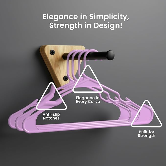 Utopia Home Plastic Hangers 50 Pack – Space Saving Clothes Hanger Pink | Durable & strong | Closet organizer & storage | Ideal for apartments, dorms & stocking stuffers