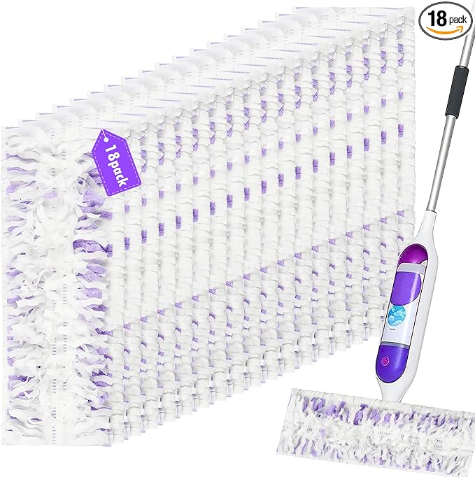 Pure Realm 18 Count Disposable mop Pads Refills for Swiffer PowerMop Multi-Surface Mop and PowerMop Wood Mop, Replacement Pads Use for Floor Cleaning