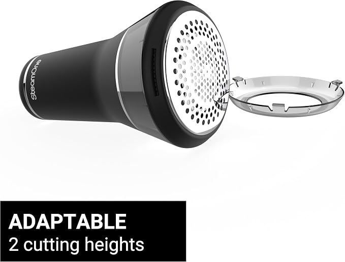 STEAMONE – Lint Shaver – XL Tank – 6 Stainless Steel Blades – Ergonomic Handle – Practical and Efficient – USB-C Rechargeable – RP30B
