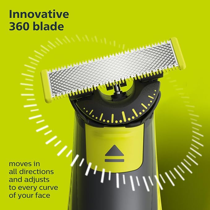 Philips Norelco OneBlade 360 Blades, Genuine Replacement Blades for OneBlade Electric Shaver and Trimmer, Durable Stainless Steel, 5 Pack, QP450/80