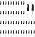 50 Pcs 3.27'' Stainless Steel Wine Bottle Openers with Keychain | Waiter corkscrew wine keys for beer and wine bottles, ideal for bars, restaurants, parties and home use, black finish