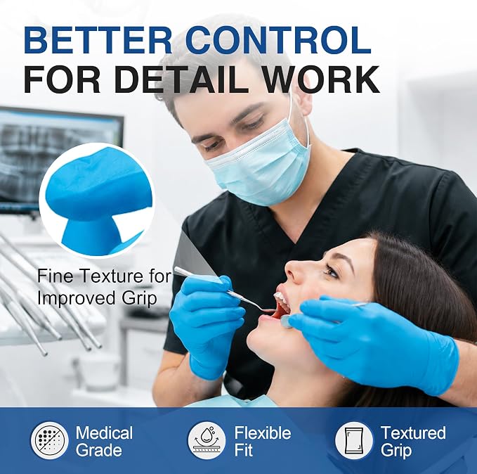 Schneider Medical Nitrile Exam Gloves, Powder-Free, Latex-Free, Disposable Gloves for Medical Use, Cleaning and Food Prep