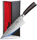 imarku 8 Inch Hammered Japanese Chef Knife,Powder Steel Edge Kitchen Knife | Forged from Japanese HC Stainless Steel,Anti-Stick Blade,Exceptional Hardness of 62±1 HRC,Ideal for Professional Knife Gift