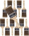 12PK 2.5 inch Flat Brush Premium Wall/Trim House Paint Brush Set Great for Professional Painter and Home Owners Painting Brushes for Cabinet Decks Fences Interior Exterior & Commercial Paintbrush.